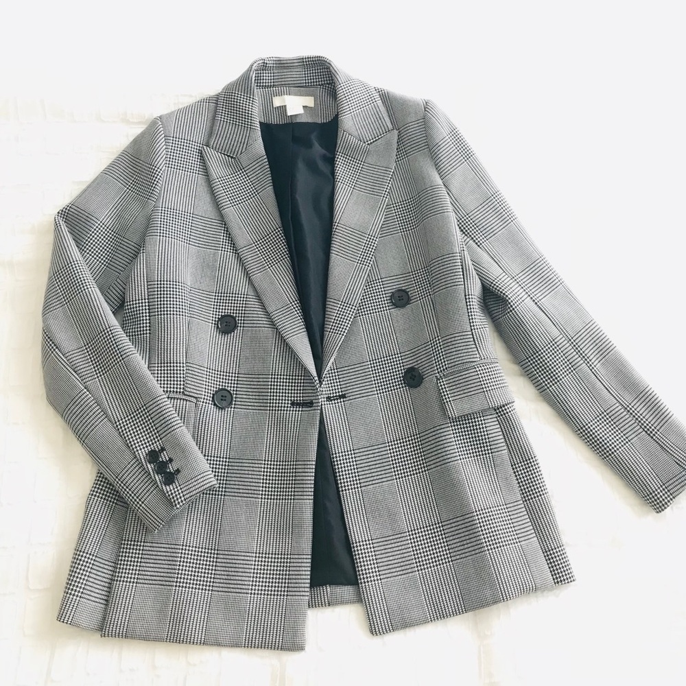 Trendy Checkered / Houndstooth / Plaid Blazer